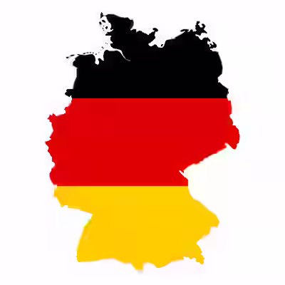 Karte Deutschlands in Schwarz, Rot und Gold