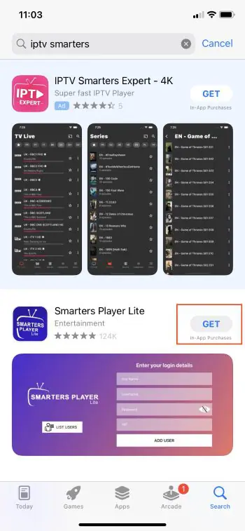 IPTV Player auf iPhone und Smartphone